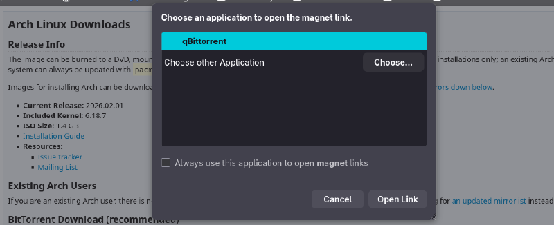 open magnet link box