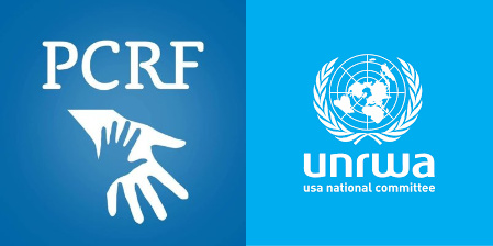 PCRF and UNRWA logos