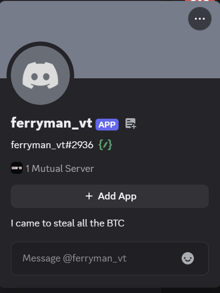 The bot discord profile