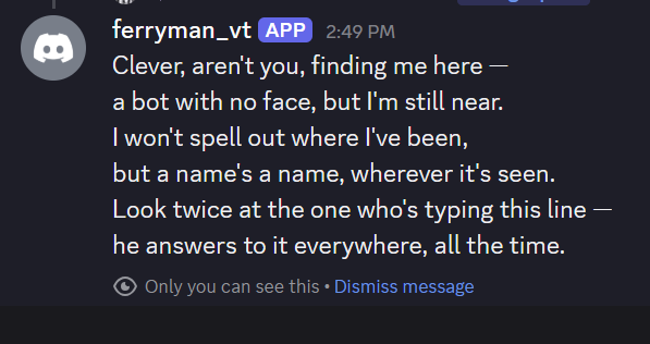 the discord bots reply